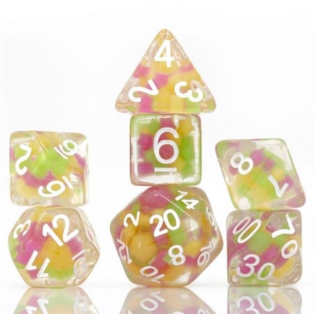 Sirius Dice Sirius Dice SDZ000606 Melon Ball Glowworm Dice; Set of 7 SDZ000606